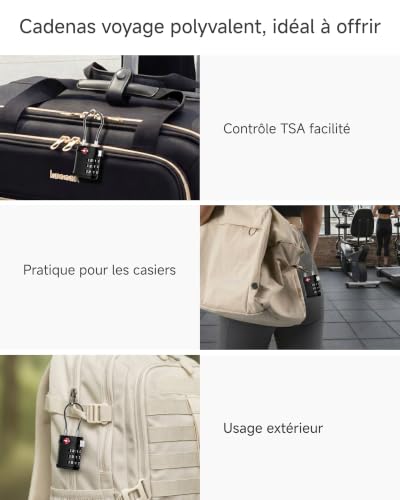 Thumbnail 7 de LUGGEX Cadenas Valise TSA Approuvé – Cadenas avion à 3 chiffres, lot de 4