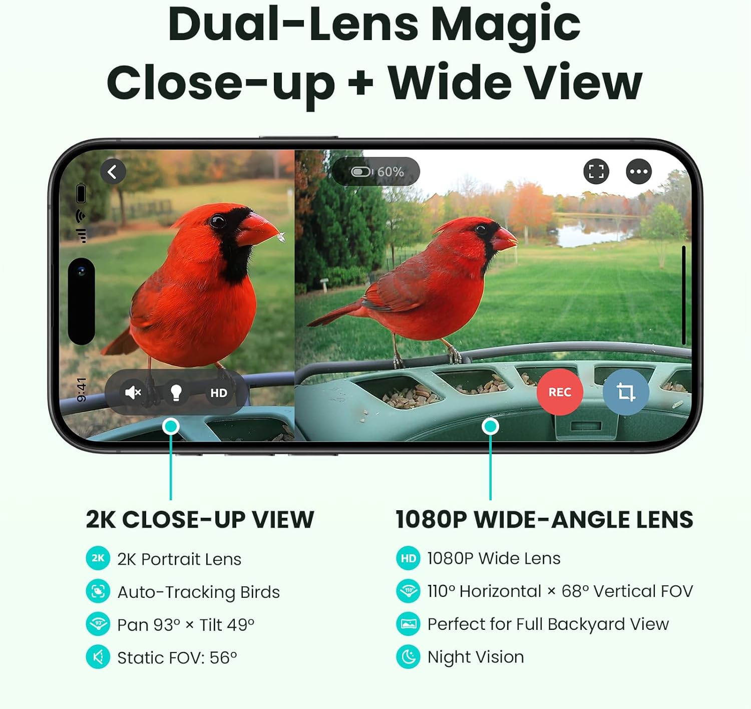 Thumbnail 1 de Birdfy Feeder 2 upgraded dual-lens bird feeder camera with auto-trace and smart capture