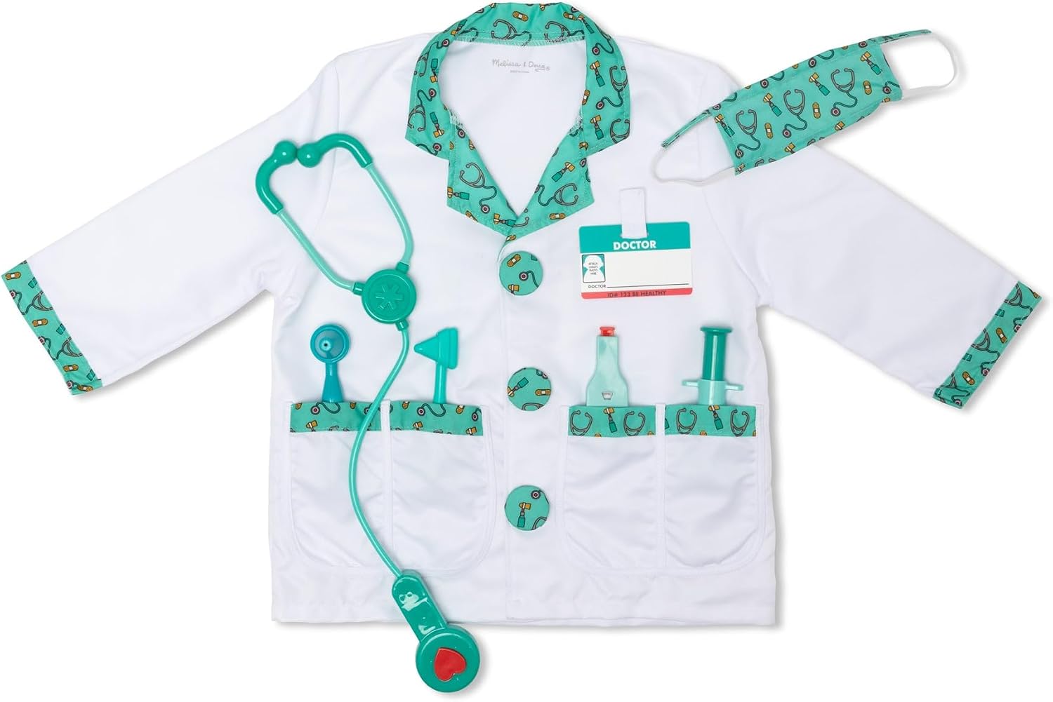 Melissa & Doug Déguisement Pompier - Costume Enfant avec Accessoires pour Jeu d’Imitation
