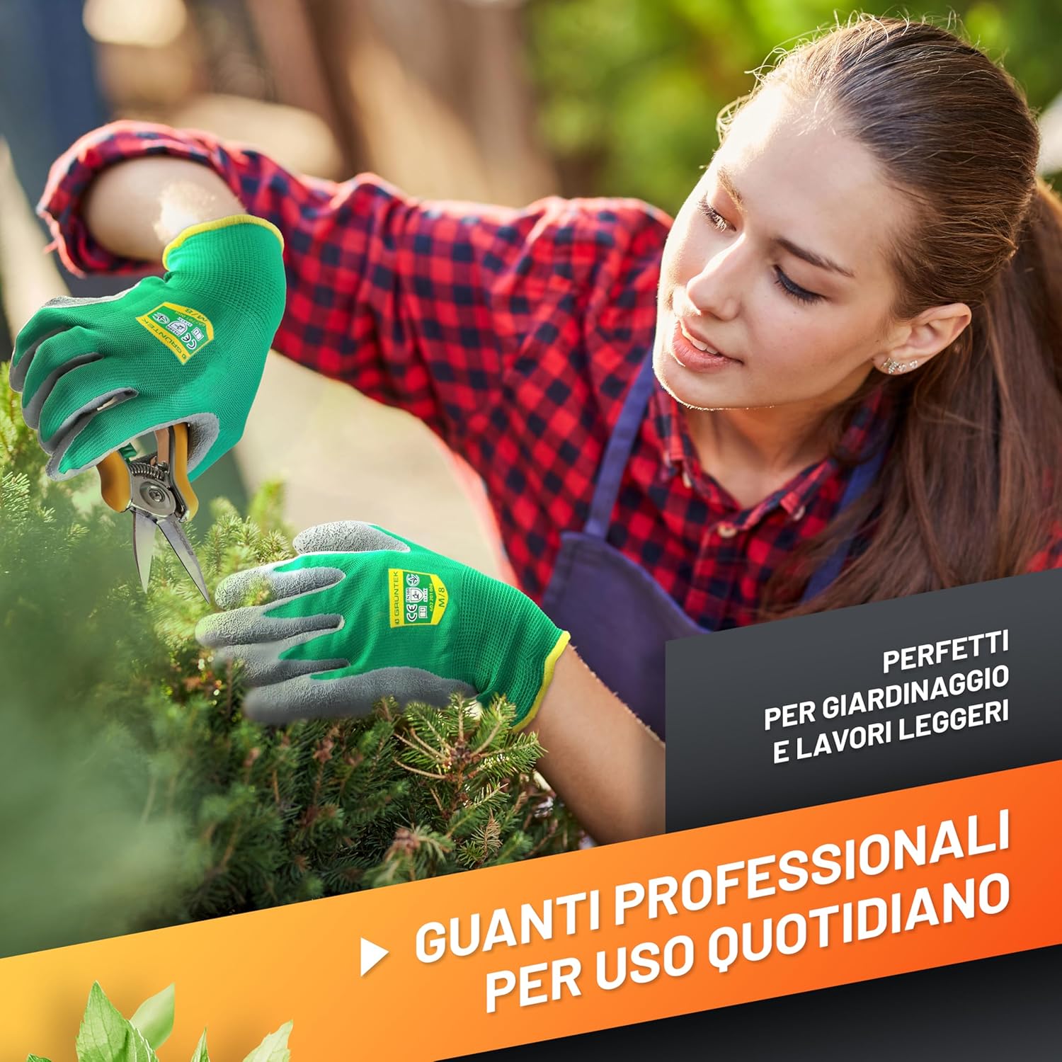Thumbnail 6 de GRÜNTEK Guanti da Lavoro e Giardinaggio M8 – 5 paia, rivestimento in lattice per una presa sicura