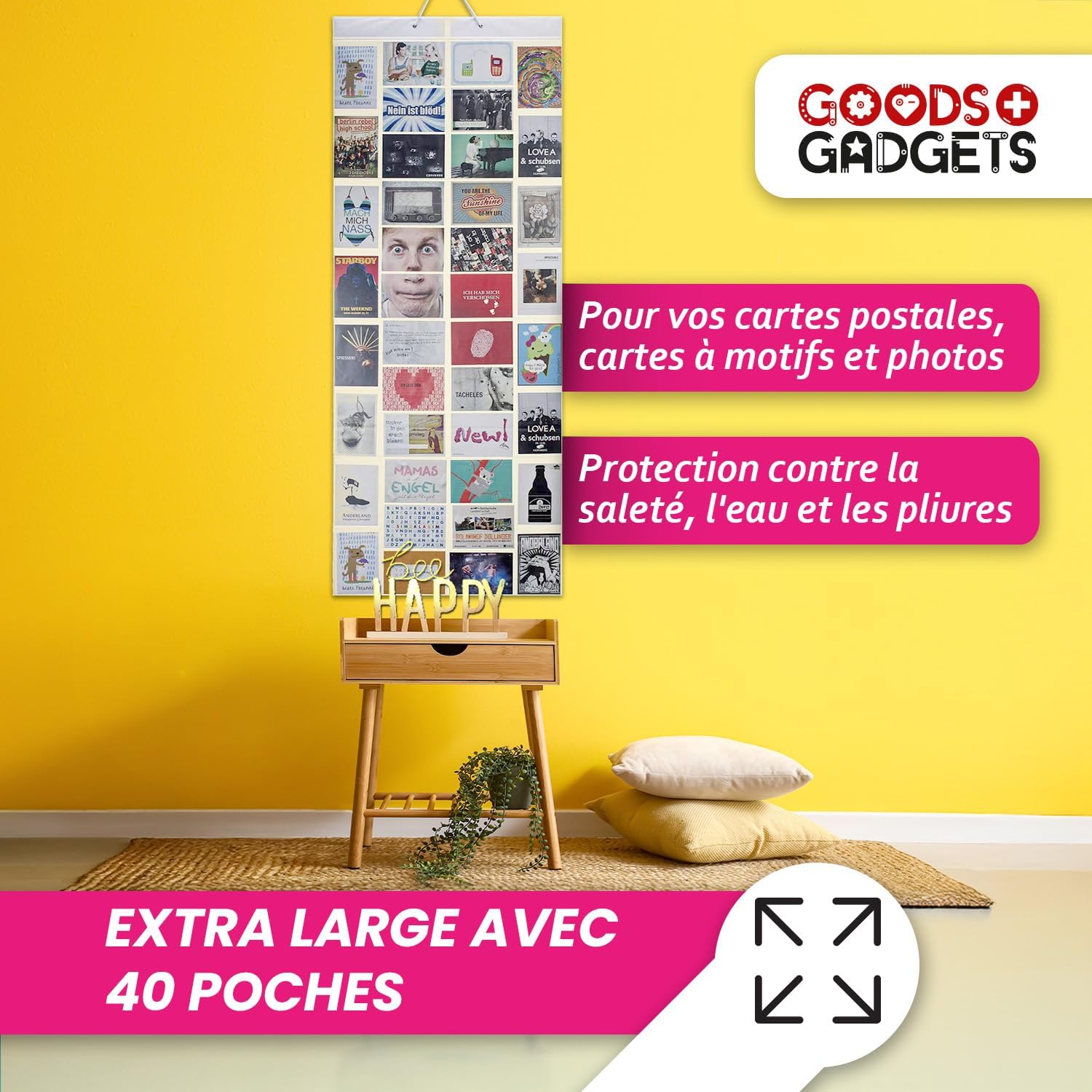 Detalle 2 de Goods+Gadgets Rideau Photo XXL avec 40 poches — Galerie photo murale XXL 55 x 150 cm