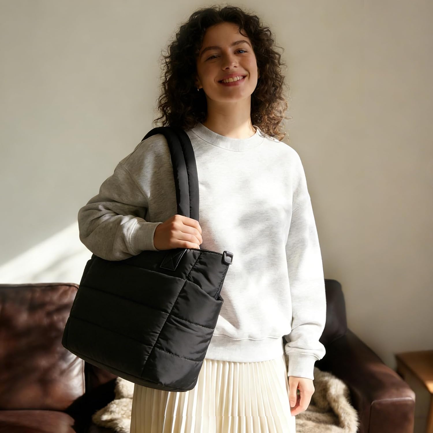 Thumbnail 1 de Puffer Tote Bag 16.3x6.3x12 in