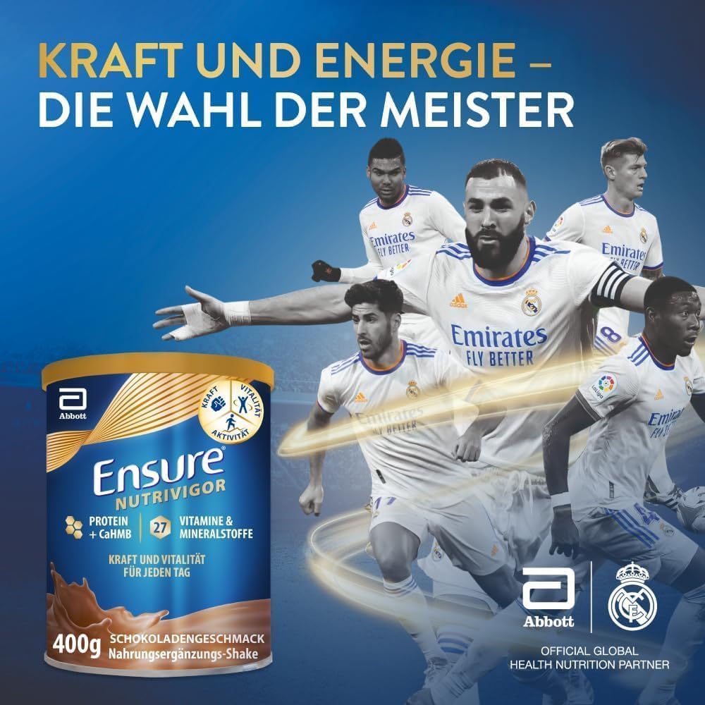 Detalle de Ensure NutriVigor Schoko 400g – Nährstoffshake für ausgewogene Ernährung und mehr Energie
