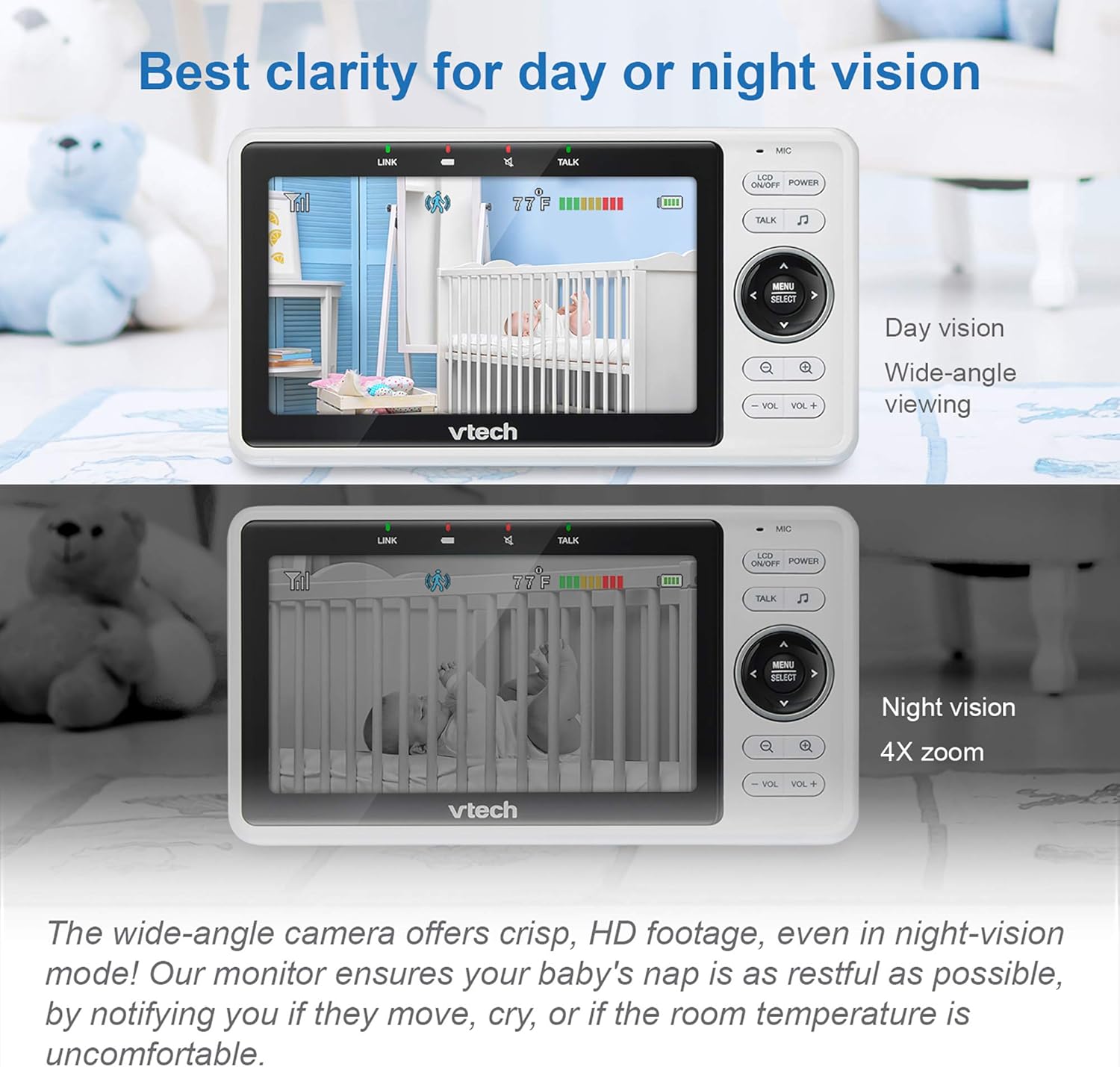 Thumbnail 6 de VTech VM901 Smart Wi-Fi Baby Monitor with 5-inch 720p Display, Pan Tilt Zoom and Mobile Connect