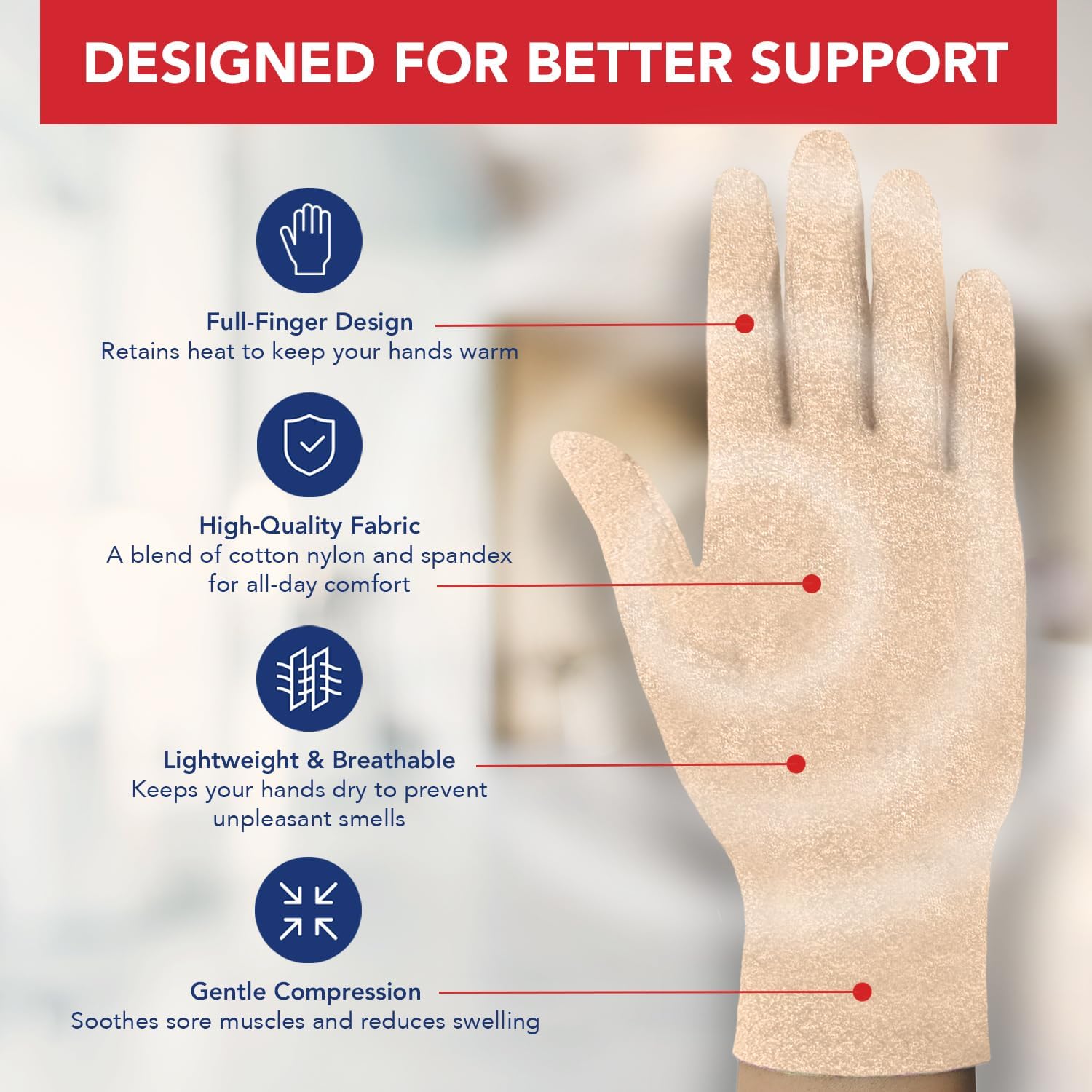Detalle de Arthritis compression gloves relief