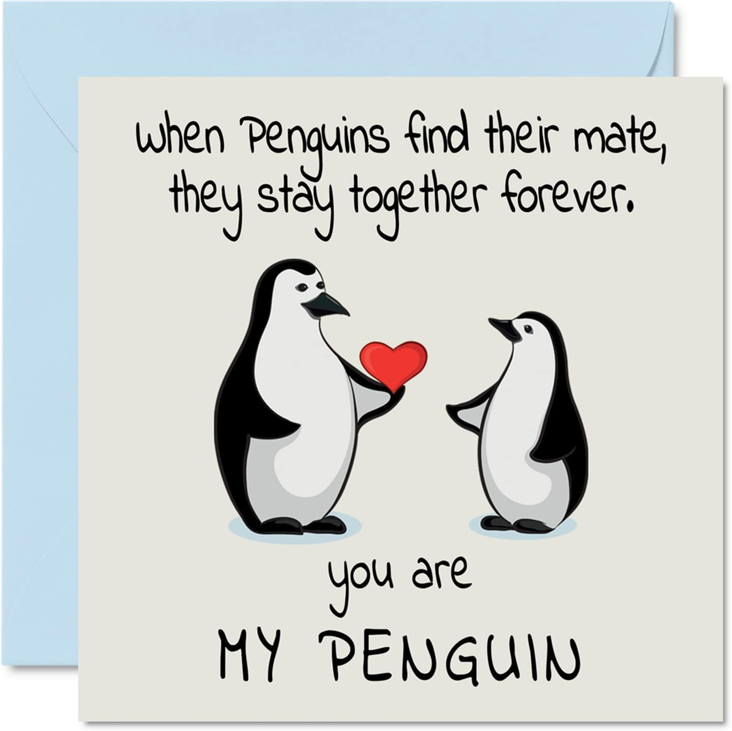 Detalle 1 de You Are My Penguin anniversary card, 5.7 x 5.7 inch