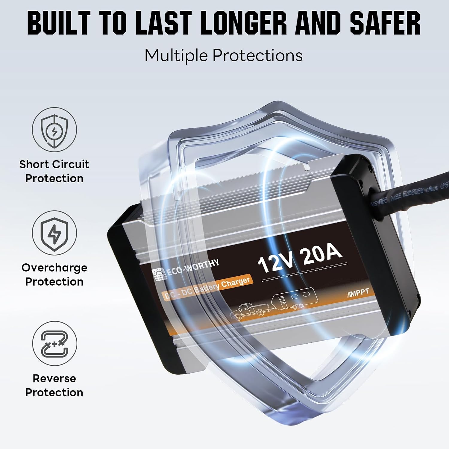 Detalle de ECO-WORTHY 12V 20A DC-DC Charger with MPPT Controller