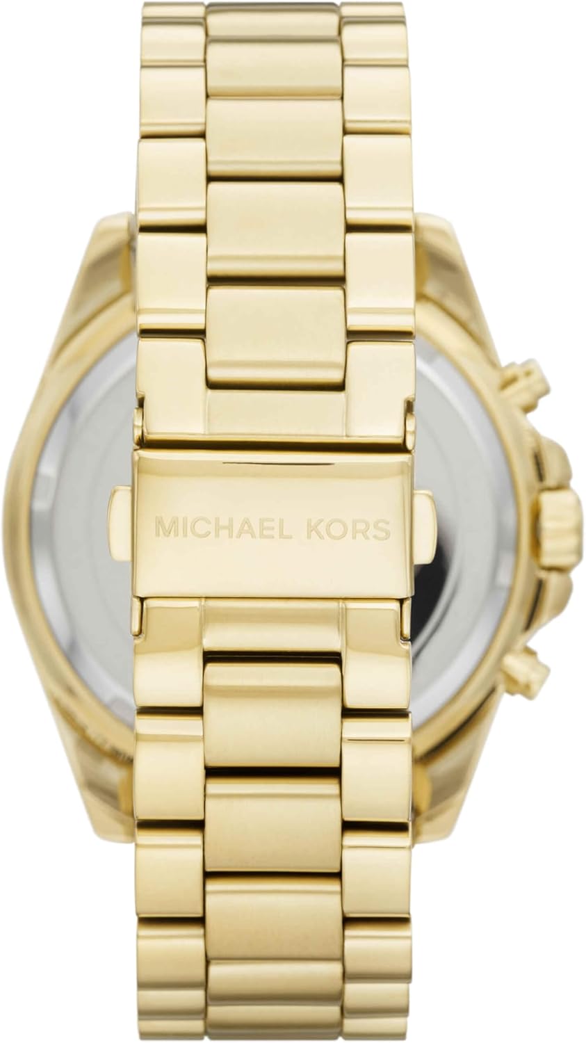 Detalle de Michael Kors Orologio Bradshaw da donna, cronografo al quarzo, cassa 44 mm e cinturino in acciaio dorato
