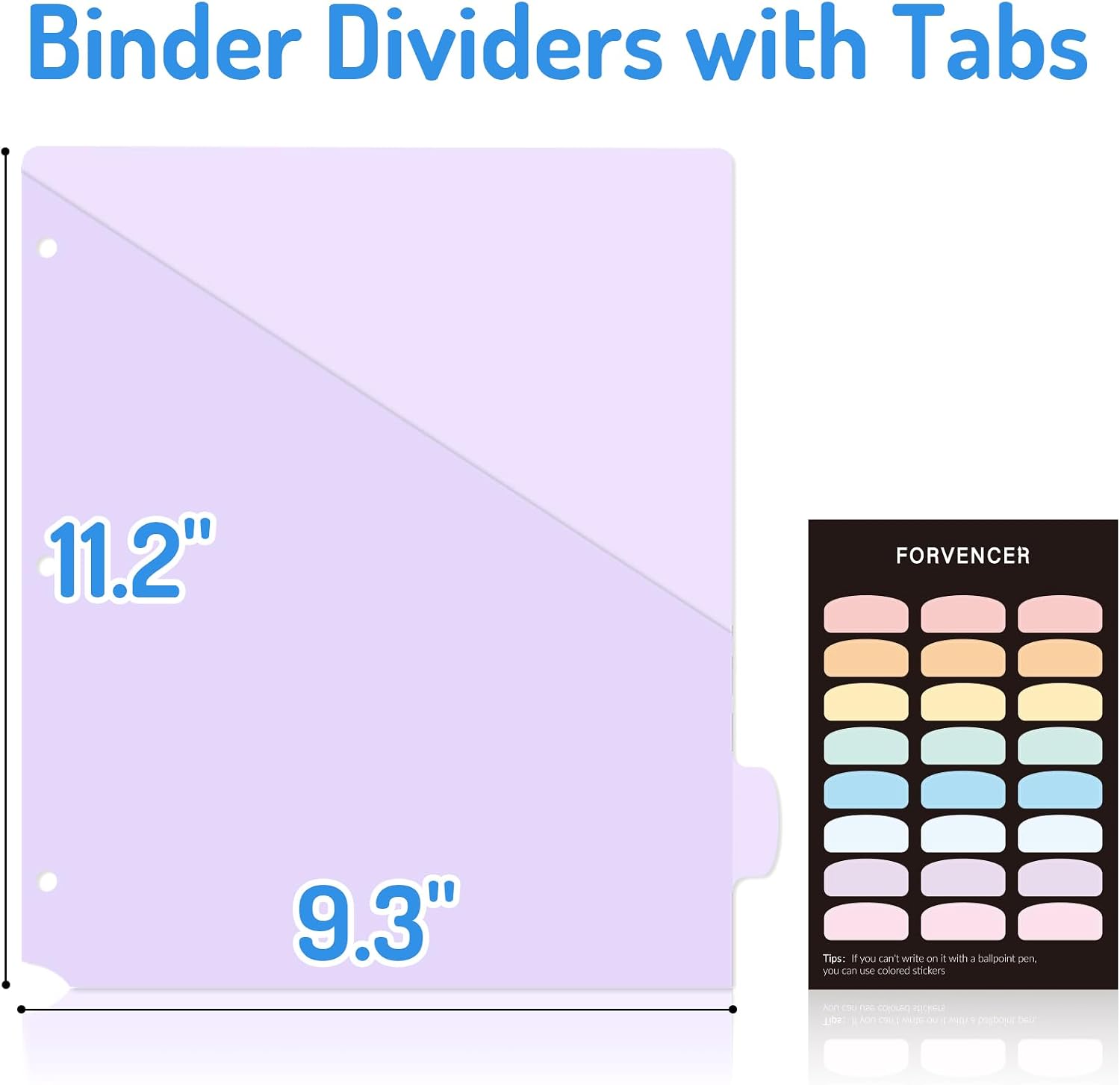 Detalle 2 de Forvencer Binder Dividers, 8 Tabs