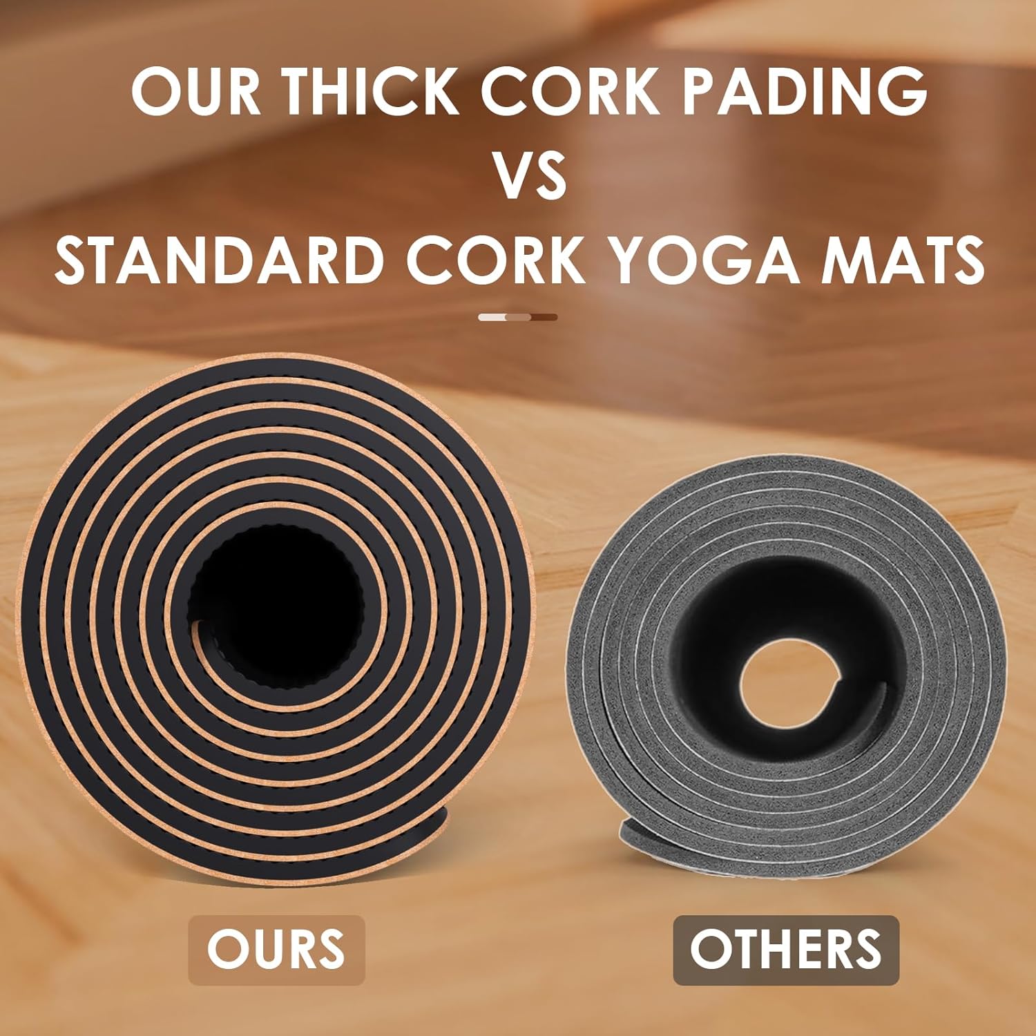 Thumbnail 3 de Eco-Friendly Cork Yoga Mat with Carry Bag – Non-Slip, 4 Patterns