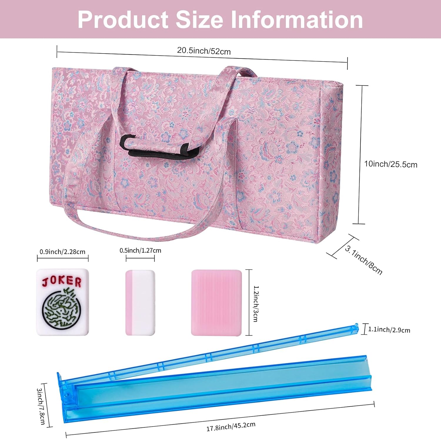 Detalle de TIASUSAN American Mahjong Game Set with 166 Pink Tiles and Complete Accessories