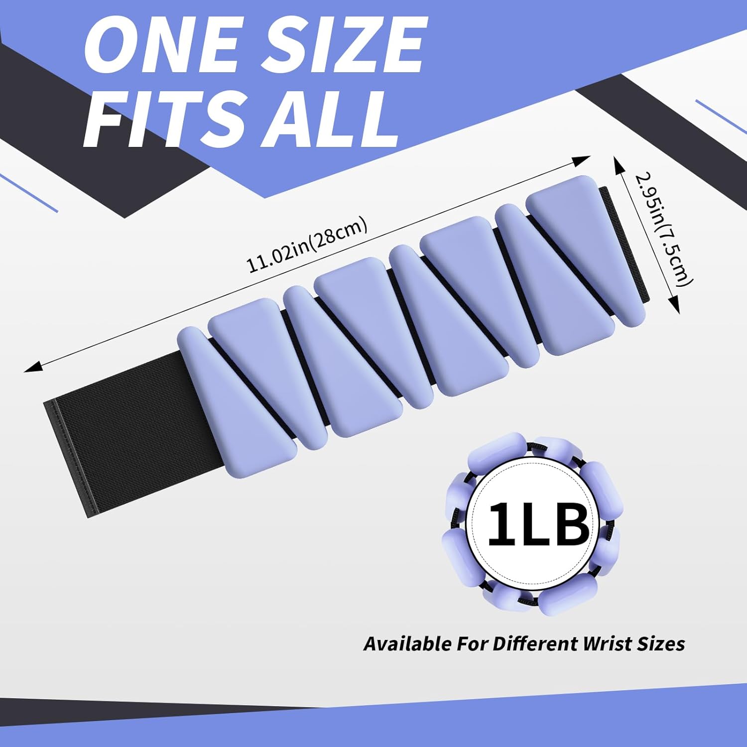 Thumbnail 2 de Wrist & Ankle Weights for Women – 2 x 1lb Adjustable Silicone Weights with Carry Bag