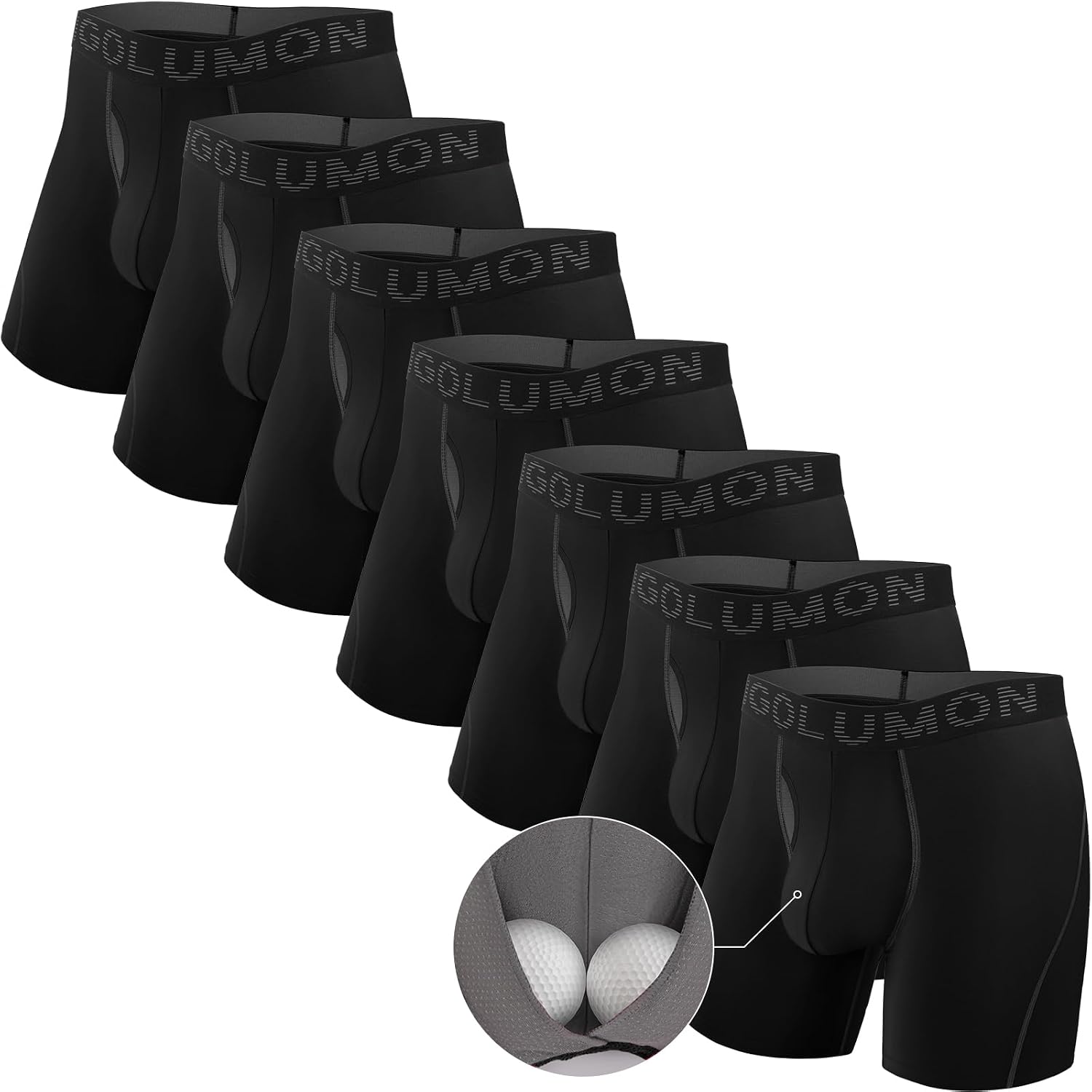 Detalle de IGOLUMON 7-Pack Bamboo Rayon Boxer Briefs with 3D Support Pouch