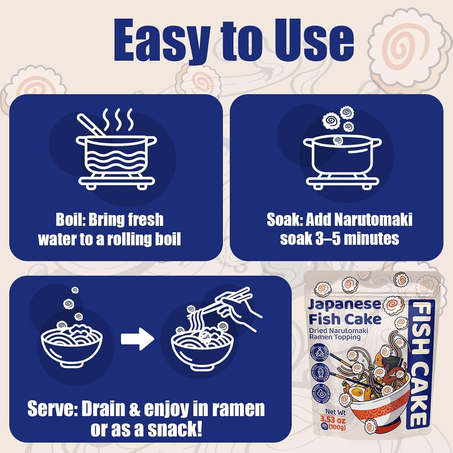 Thumbnail 6 de Egcina Big Narutomaki Freeze-Dried Fish Cake, 3.53 oz Ramen Topping