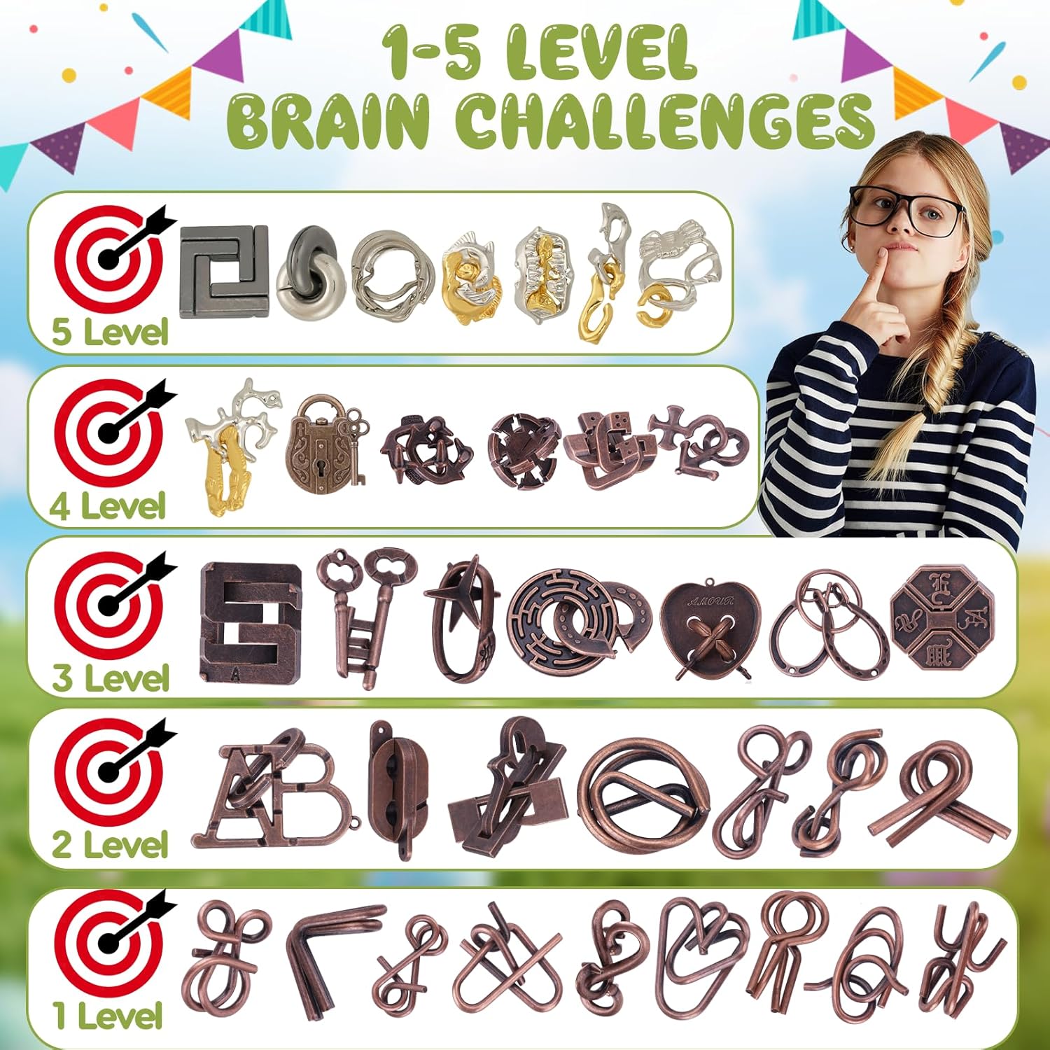 Detalle de 36 Pack Easter Eggs Filled with Brain Teaser Puzzles (Easter Basket Stuffers) — 36-Piece Puzzle Gift Set