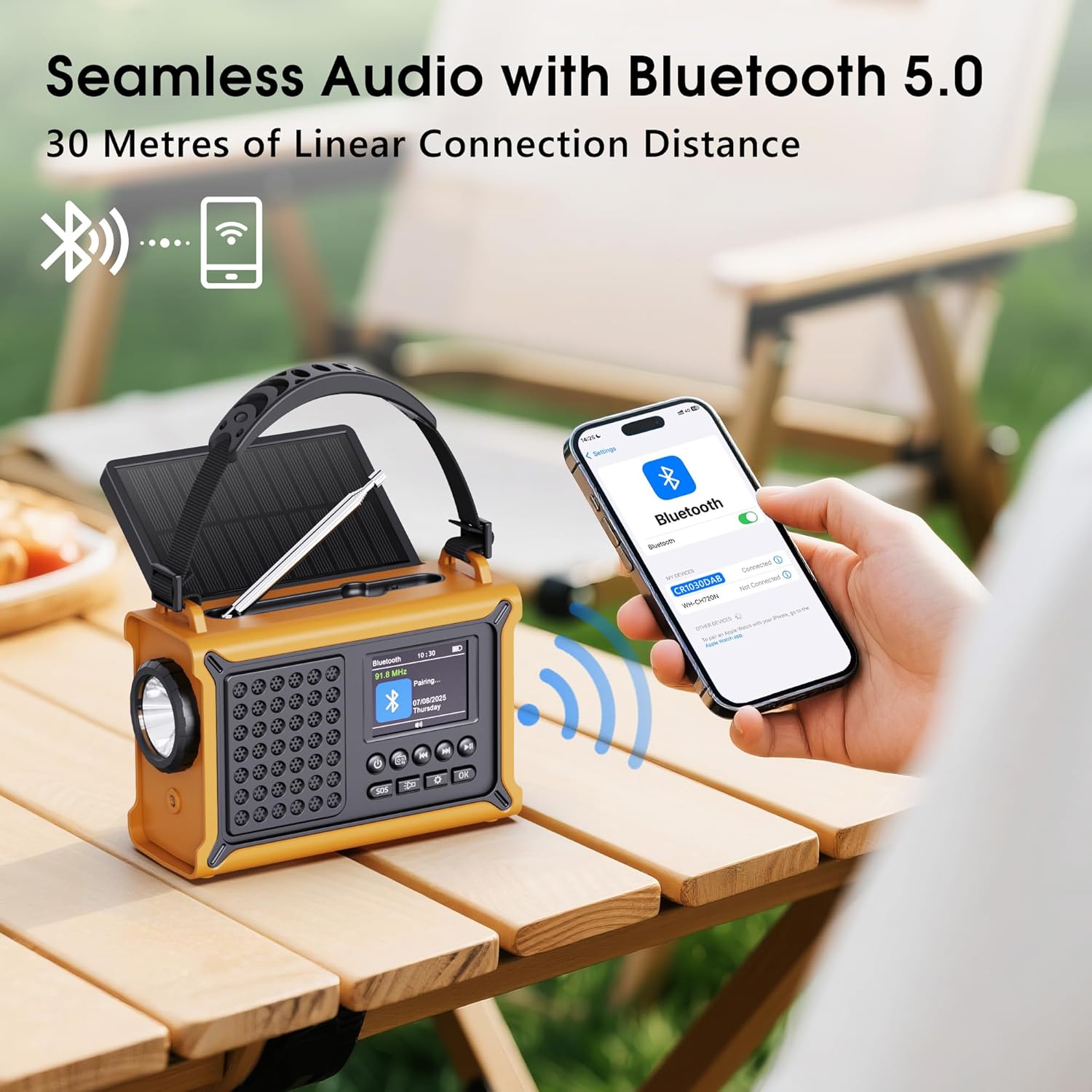 Thumbnail 6 de Dab/Dab+ Radio d’urgence Portable avec énergie solaire et Bluetooth 5.0 — 12000 mAh