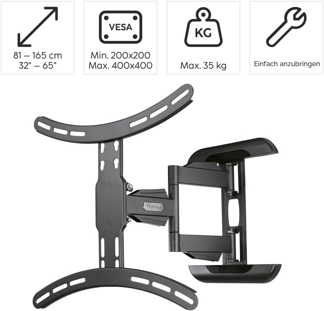 Detalle 2 de Hama TV Wandhalterung schwenkbar 32–65 Zoll