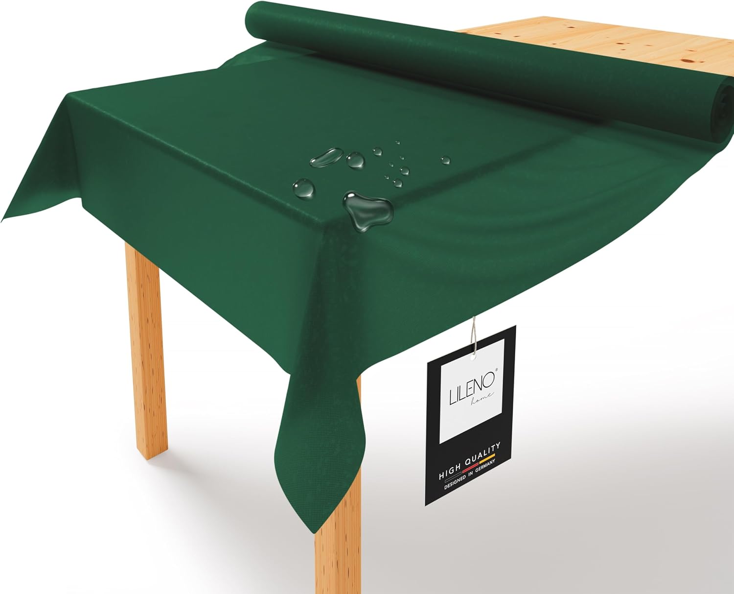 Detalle de LILENO HOME Tischdeckenrolle 1,10 x 25 m – grüne Vlies-Einweg-Tischdecke als Rolle