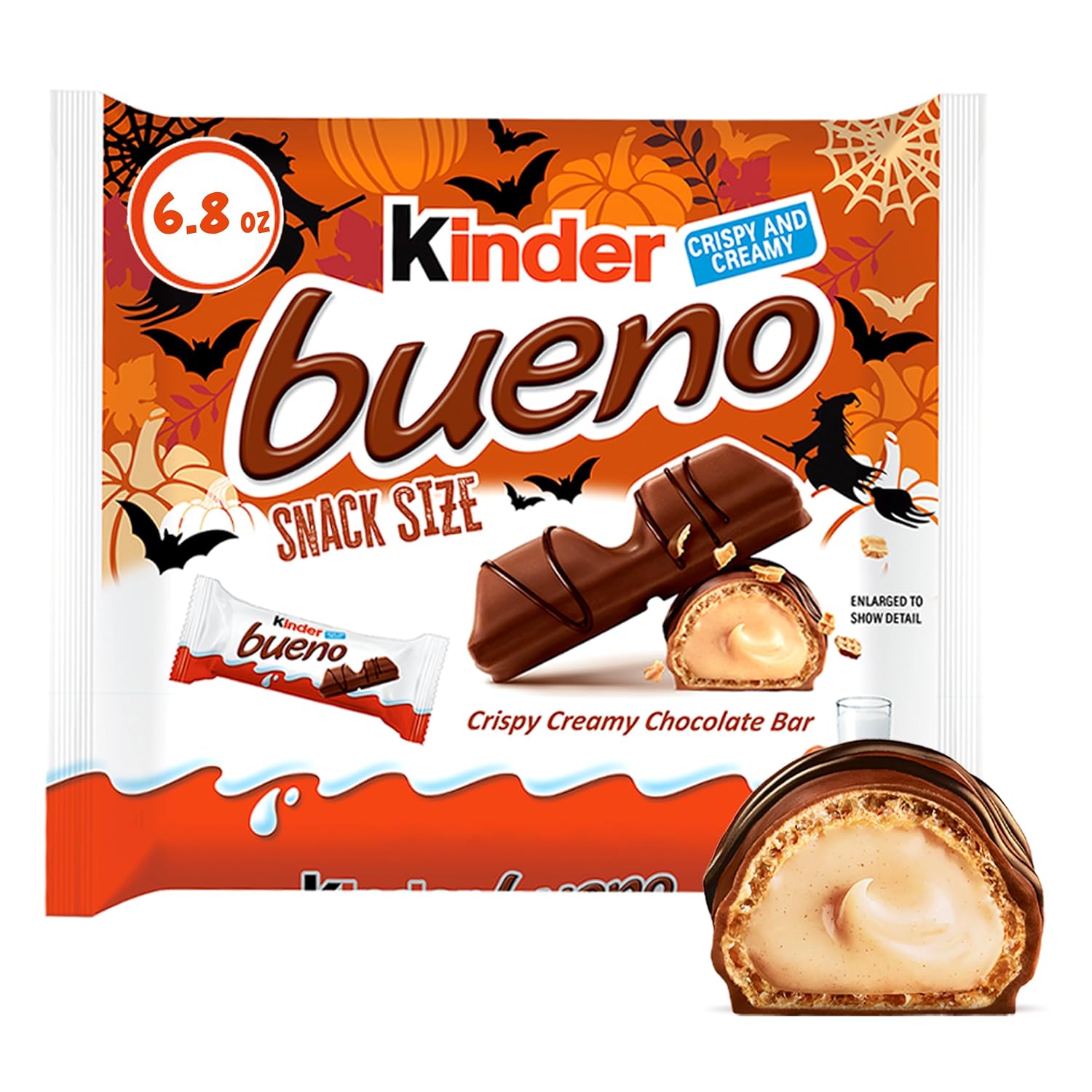 Detalle de Kinder Bueno Halloween Snack-Size Chocolate Bars, 6.8 oz, Individually Wrapped