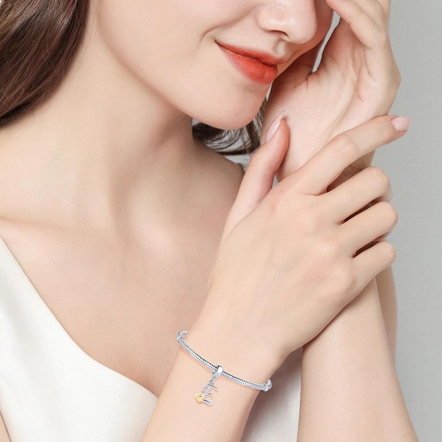 Thumbnail 2 de FLUFLO Charm Anhänger A‑Z – 925er Sterling Silber, Zirkonia, kompatibel mit Pandora- und europäischen Armbändern