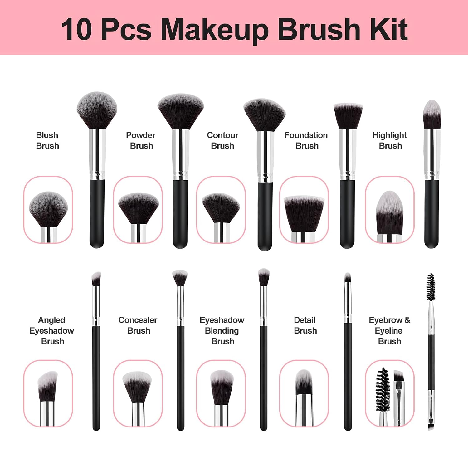 Thumbnail 1 de Zutcogo 1 Makeup Brush Set with 10 Brushes and 3 Blending Sponges