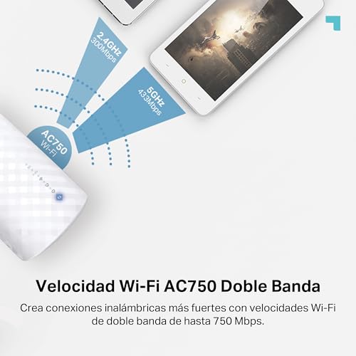 Detalle de TP-Link RE190 AC750: Amplificador WiFi de doble banda para ampliar cobertura en casa