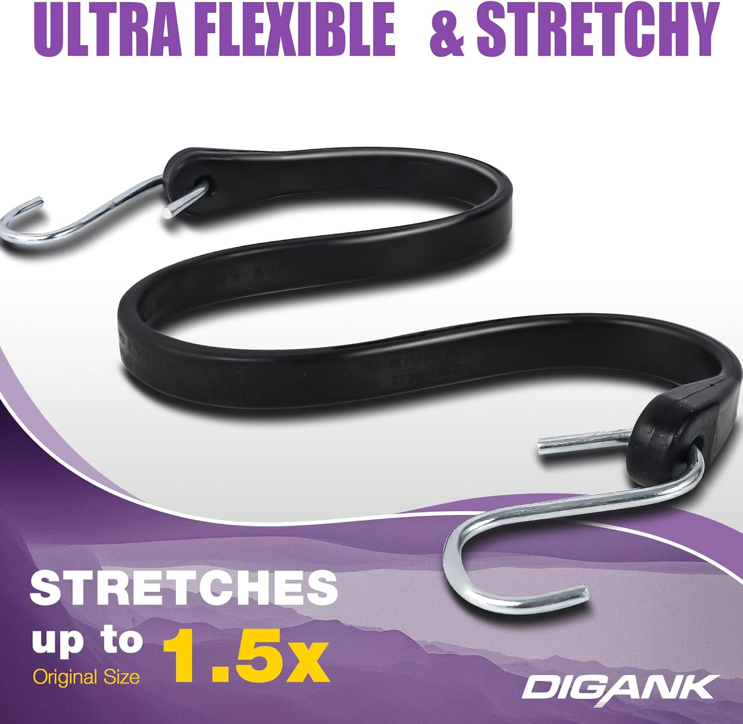 Detalle de Bungee Cords with Hooks (20 Pack) Heavy Duty Outdoor Rubber Straps – 10", 15", 21", 31