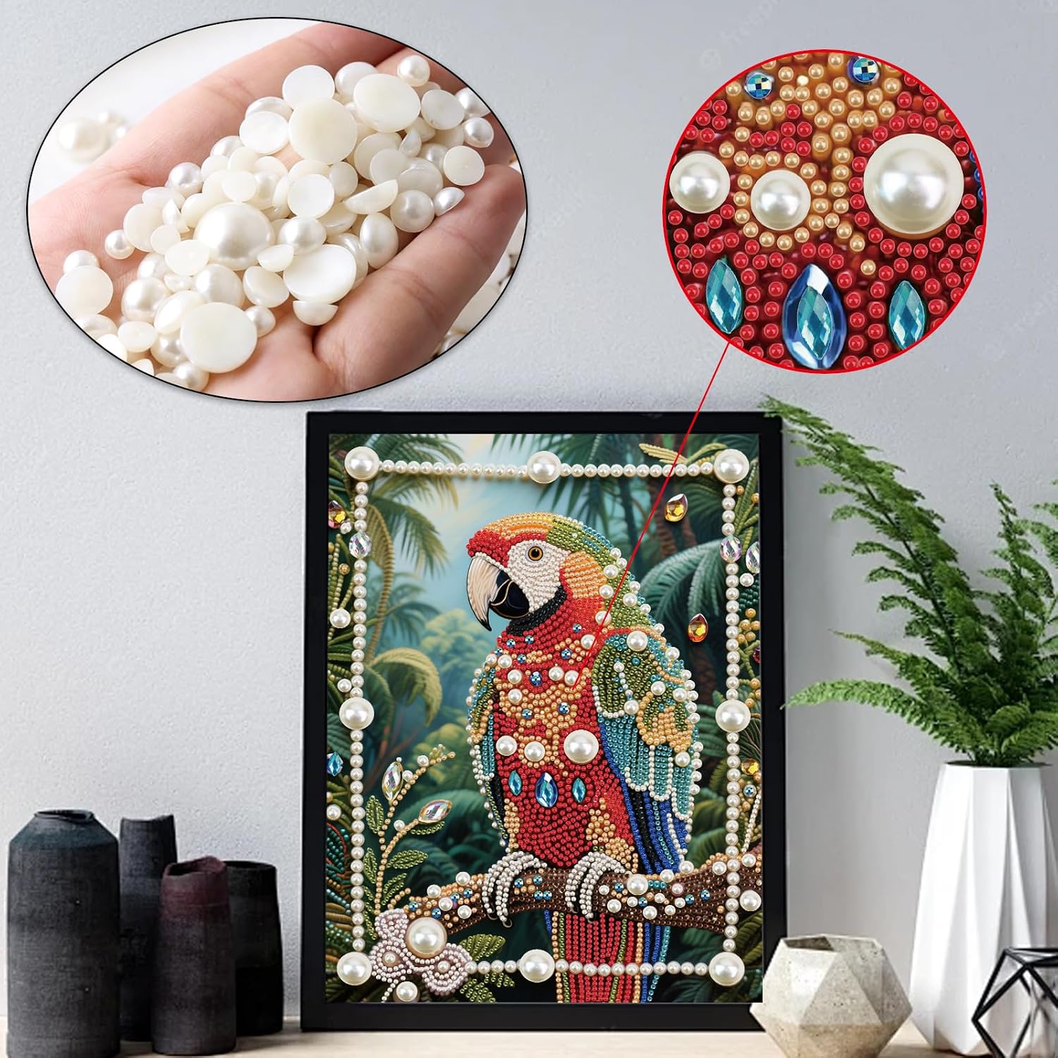 Detalle de Pearl Diamond Painting Kit, 15.7 x 11.8 Inches