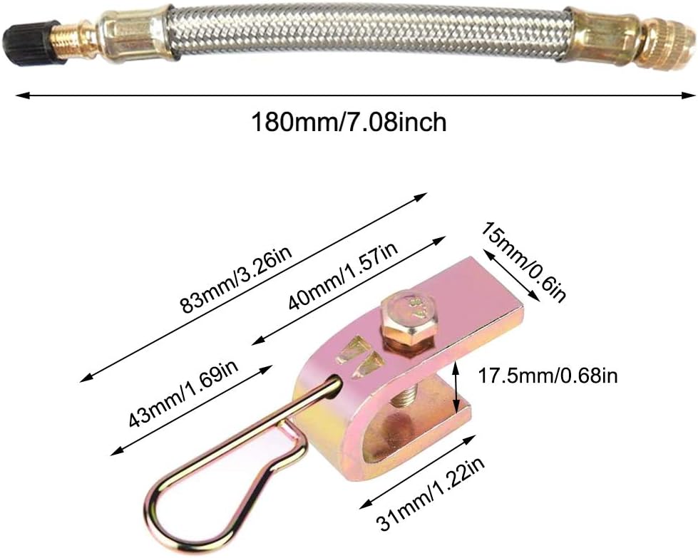 Detalle de Ianulus Valve Extension (4-pack) – Tyre Valve Extenders Adapter with 2 Clamps, 18cm length