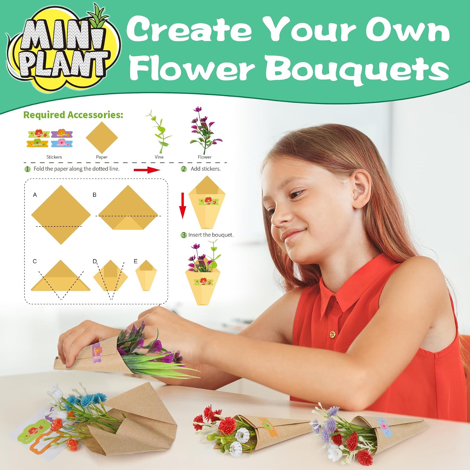 Detalle 2 de Make It Miniature 70 PCS Miniature Flower Kit 🌱
