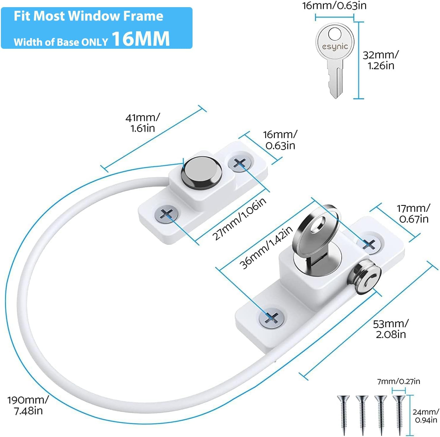 Thumbnail 6 de eSynic 8Pack window lock restrictor 185mm