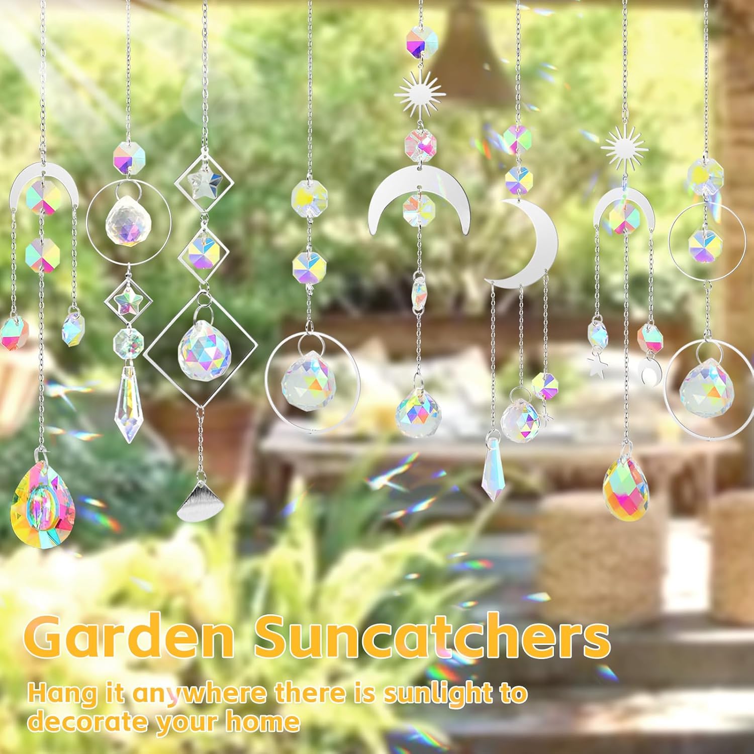 Detalle 2 de Luzoybo 240PCS DIY Sun Catchers Making Kit for Adults – Crystal Prism Suncatchers with Rainbow Beads and Hanging Decor (Silver)