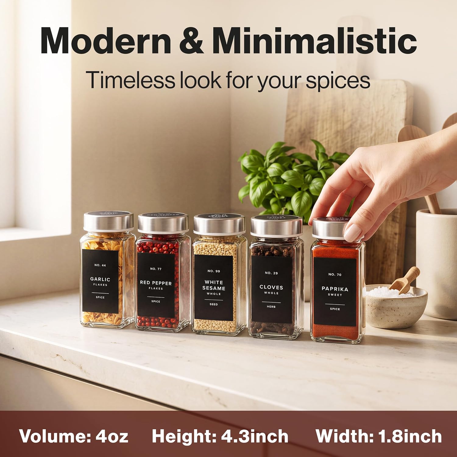 Thumbnail 1 de EDELHAUS Glass Spice Jars 24-pack 🧂