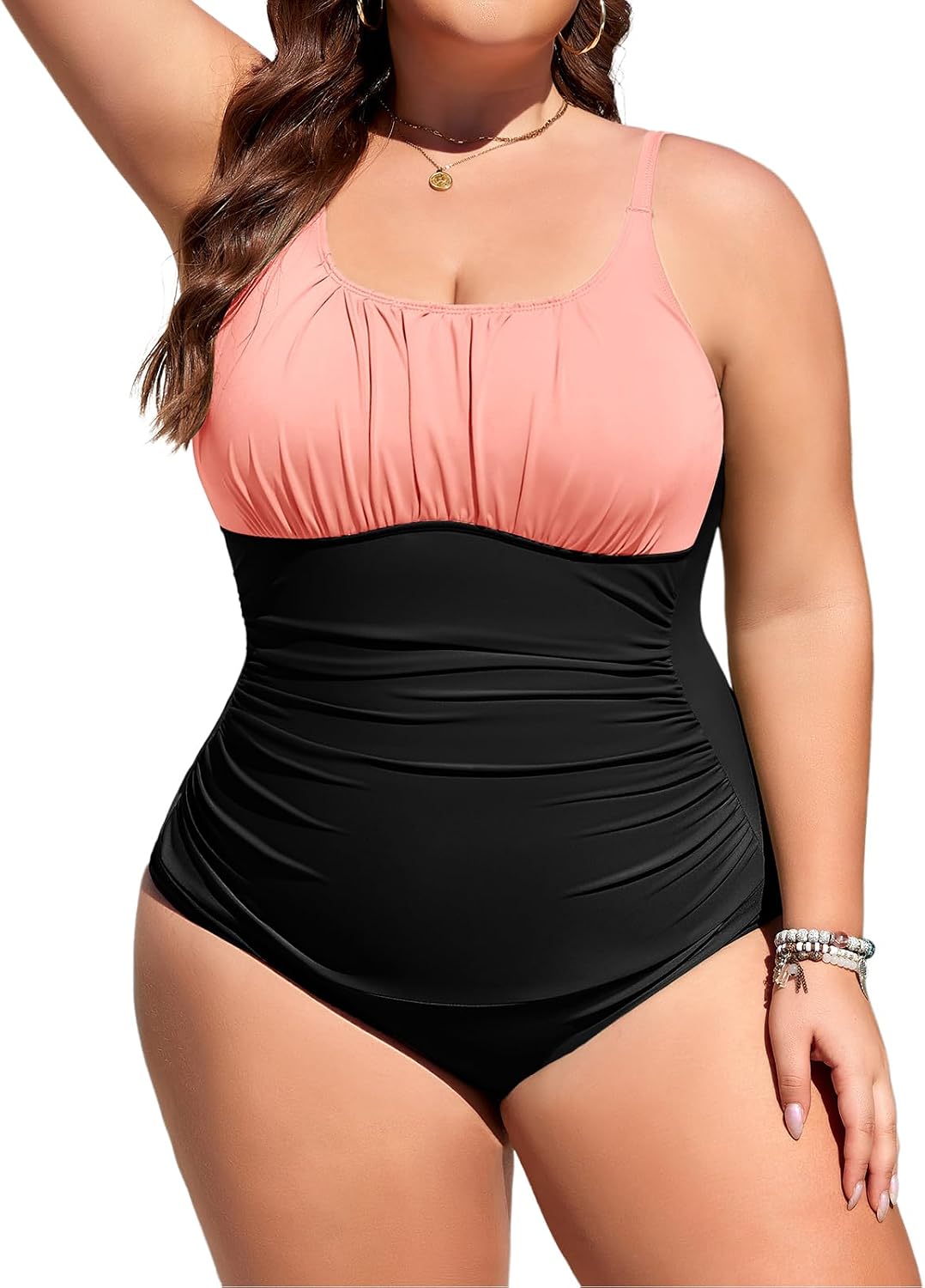 Thumbnail 6 de Tuopuda Costume da Bagno Intero Donna Taglie Forti – Modello Push Up imbottito, scollo e design a lanterna