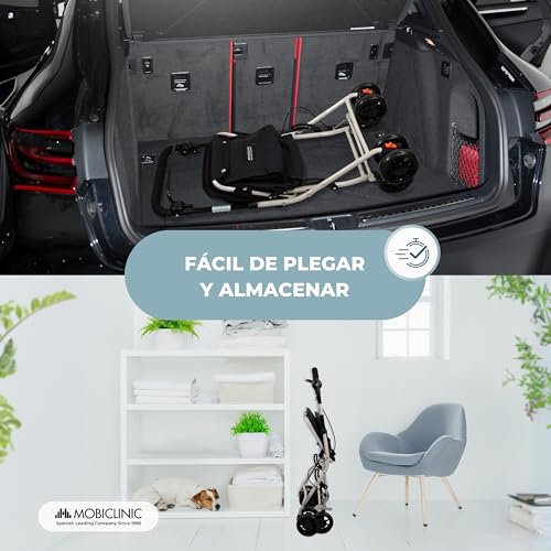 Thumbnail 4 de Mobiclinic® Andador Plegable con Cesta y Ruedas 360°🛒
