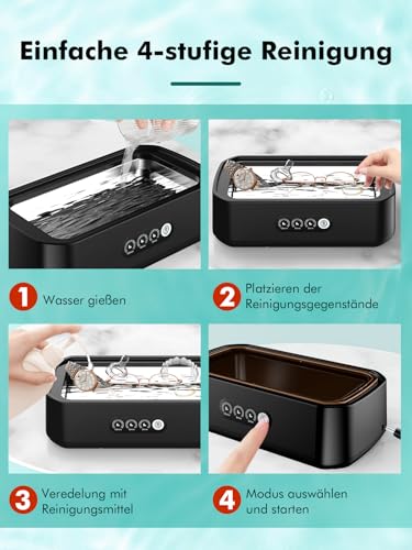 Detalle 2 de Singphere Ultraschallreiniger 48 kHz – 650 ml Fassungsvermögen, 360° Tiefenreinigung