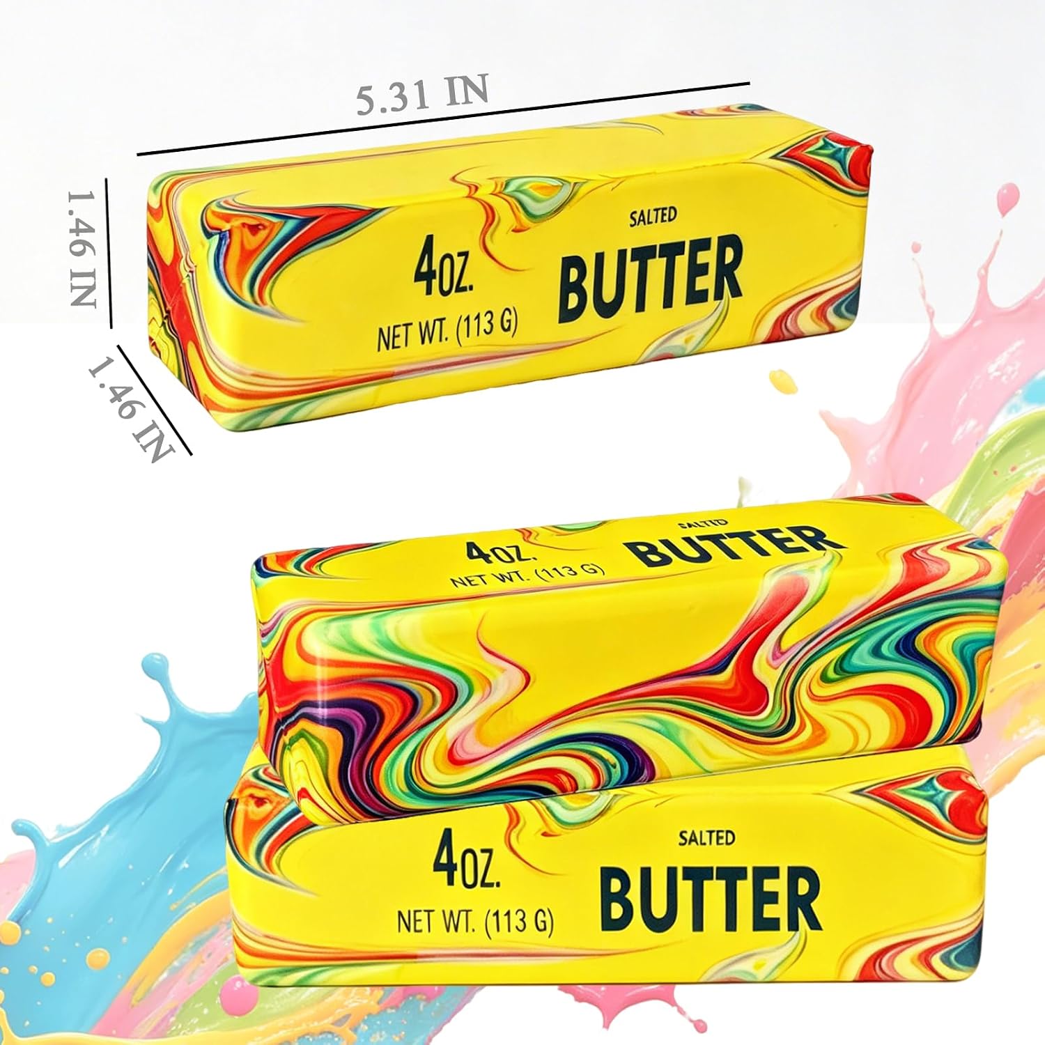 Detalle 2 de RIDOPXRA Butter Squishy Squeeze Toys, Multicolor 2-Piece PU Set