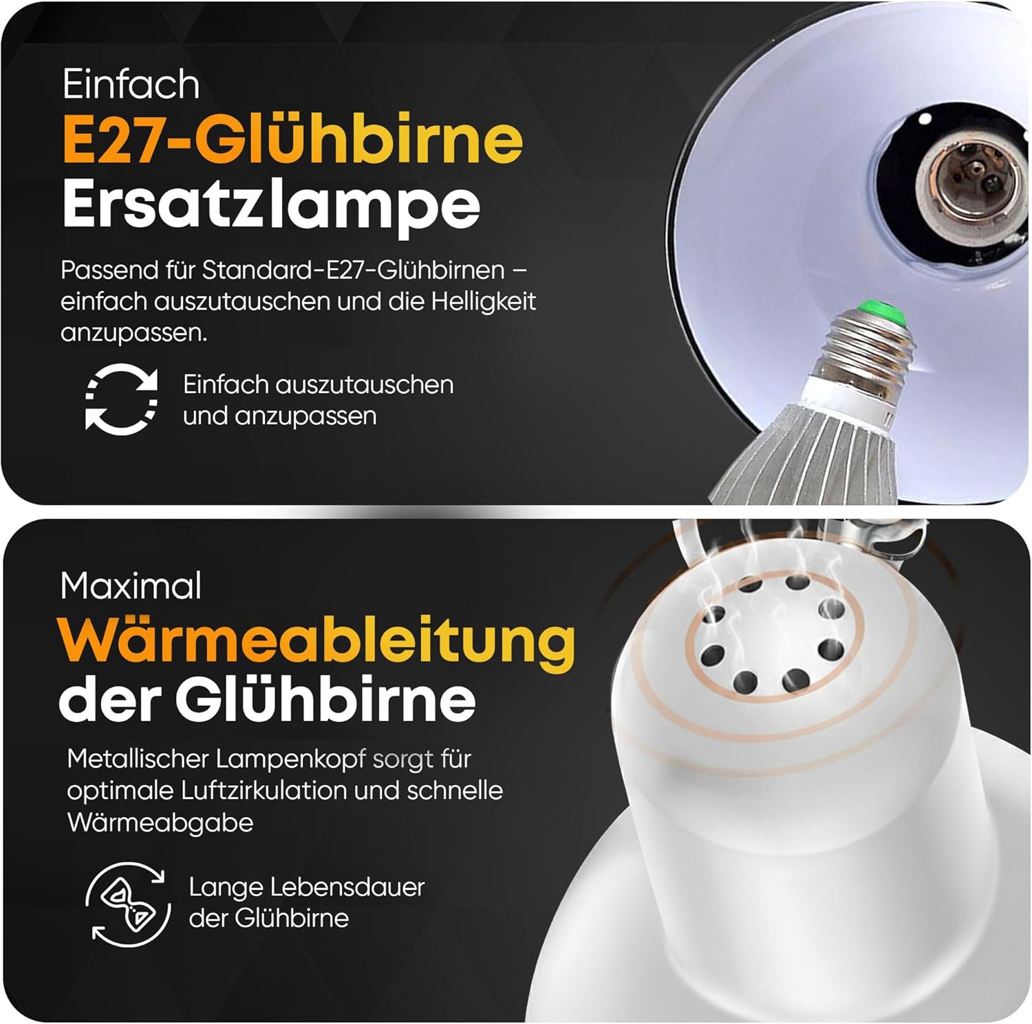Thumbnail 4 de GOODS+GADGETS Retro Arbeitsplatzlampe – Leselampe mit Gelenk-Arm aus Metall, LED inklusive, Weiß