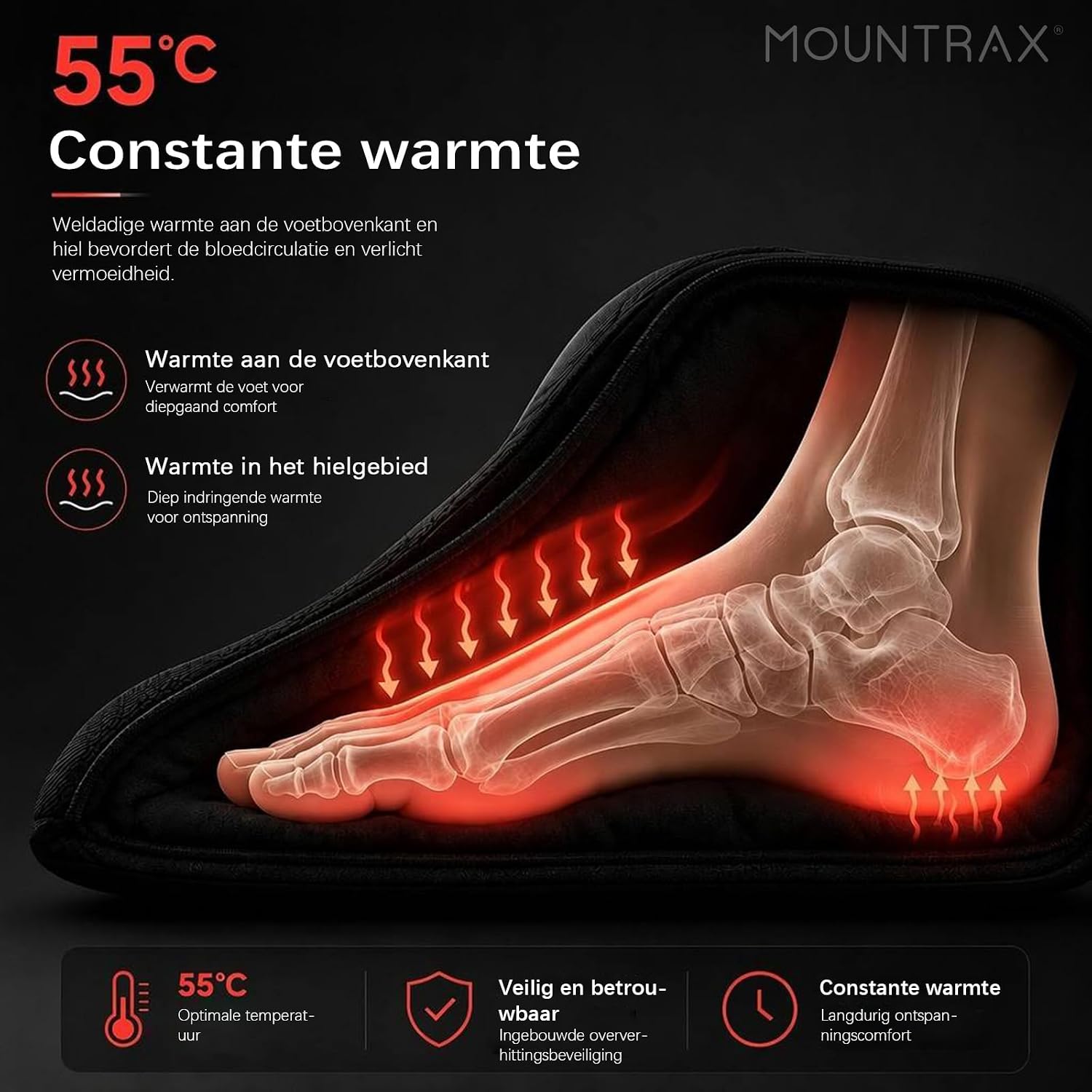 Detalle 2 de MOUNTRAX voetmassageapparaat met warmte, shiatsu en 3D-kneden tot maat 46