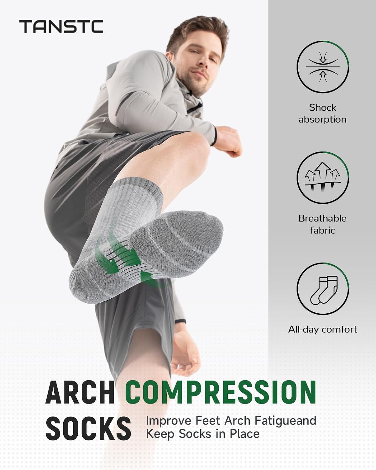 Thumbnail 4 de TANSTC Merino Wool Hiking Socks (Men & Women) – Breathable Cushioned Crew, 3 Pairs, OEKO‑TEX Certified