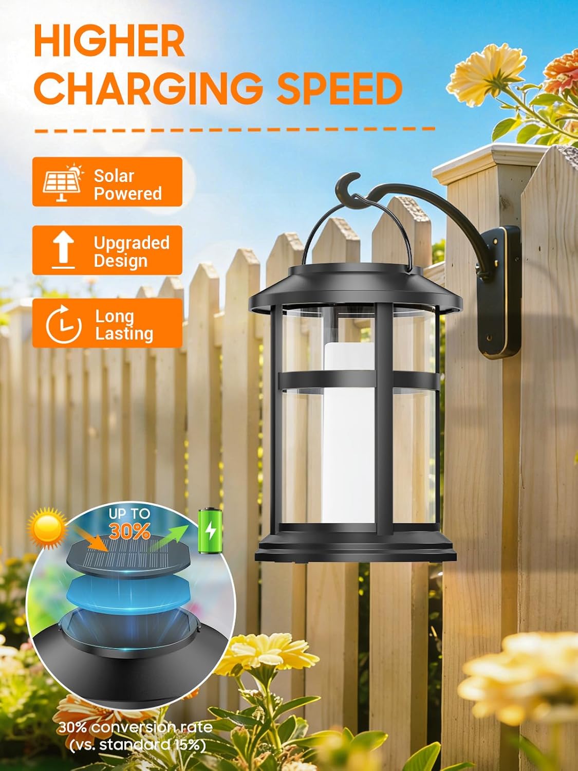 Thumbnail 4 de GEARLITE Solar Lights Outdoor Garden 2-Pack, IP65 Waterproof Flickering Flame Lanterns