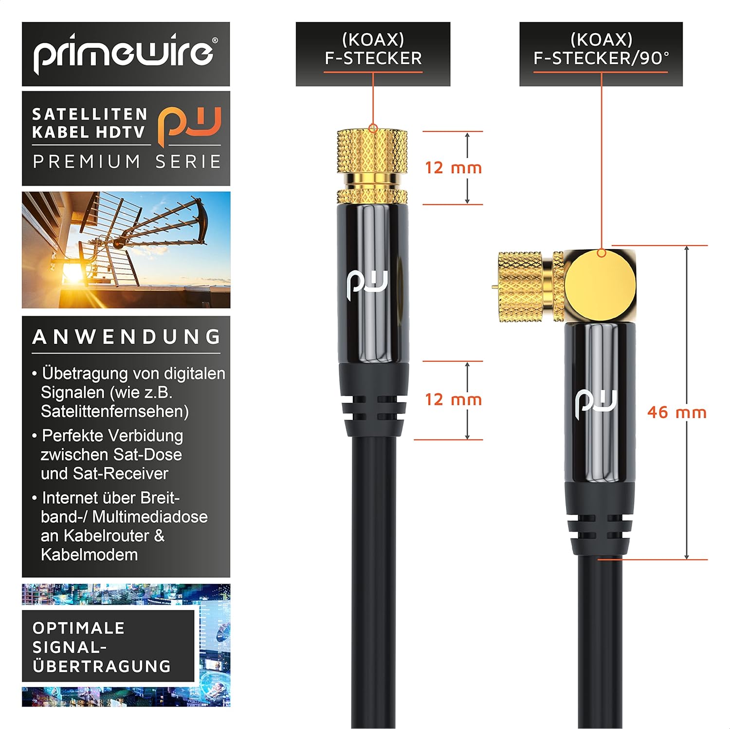 Thumbnail 1 de CSL-Computer Primewire SAT Kabel 2 m, 90°