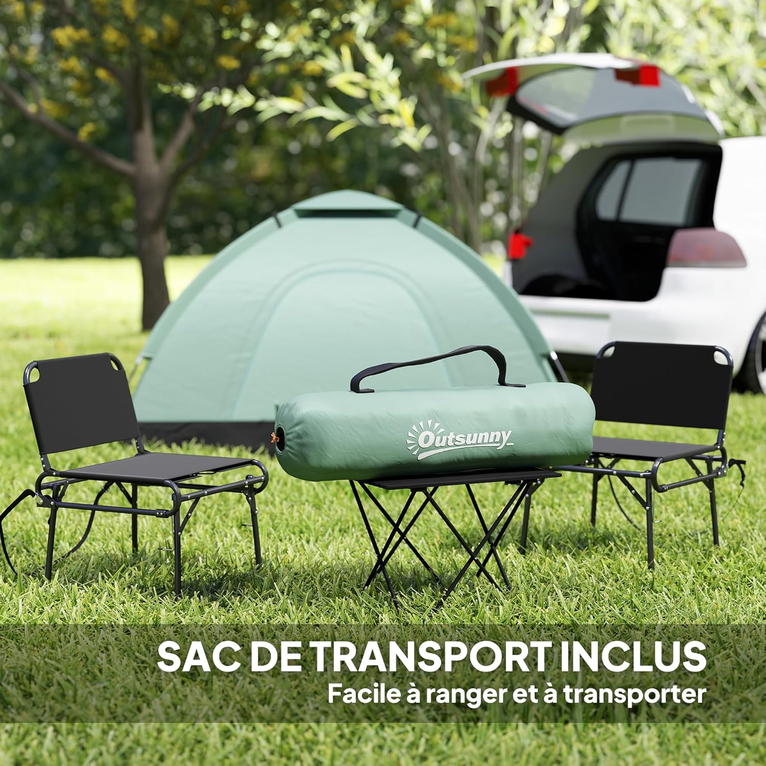 Thumbnail 4 de Outsunny Tente de camping 2 personnes camouflage en dôme légère (ventilée) avec arceaux croisés et sac de transport