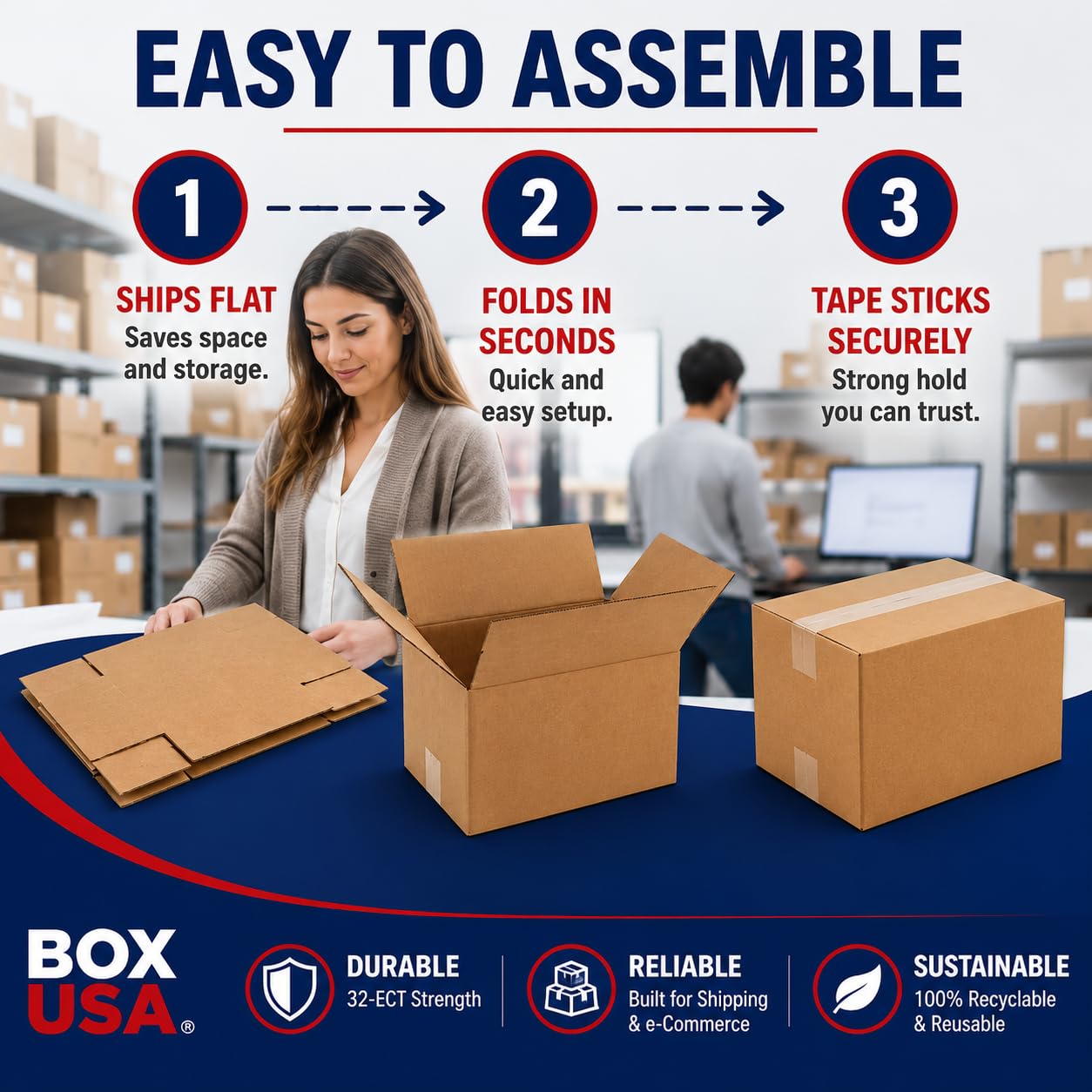 Detalle 2 de BOX USA 1196 Corrugated Shipping Boxes, 11 x 9 x 6 Inches, 25-Pack