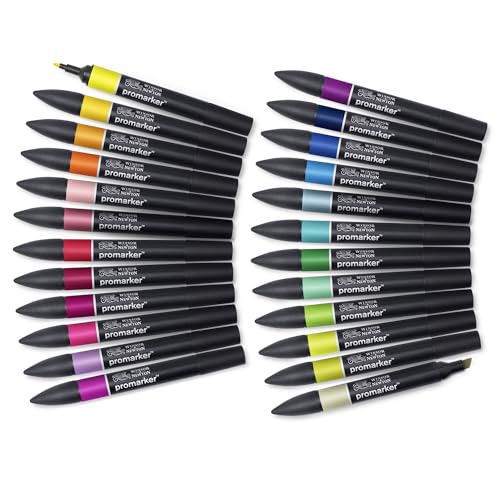 Detalle de Winsor & Newton Promarker 24 Astuccio Student Set: versatile pennarelli al tratto professionale