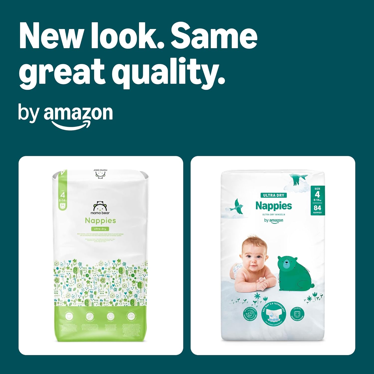 Thumbnail 1 de By Amazon Ultra Dry Nappies Size 4 (8-14 kg) | 168 nappies (2 x 84) – previously Mama Bear