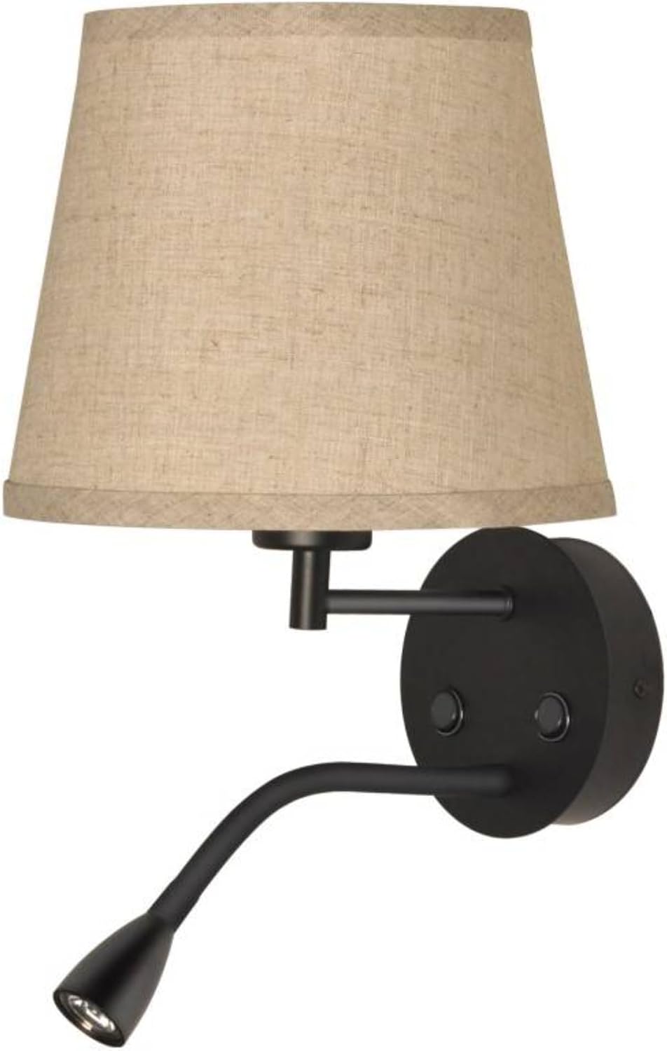 Detalle de B·LED BARCELONA LED – lampa ścienna z abażurem E27 i regulowaną lampką 3 W