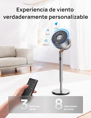 Detalle 2 de Dreo PolyFan: Ventilador de Pie Silencioso con Control Remoto, oscilación omnidireccional y 24 m de alcance