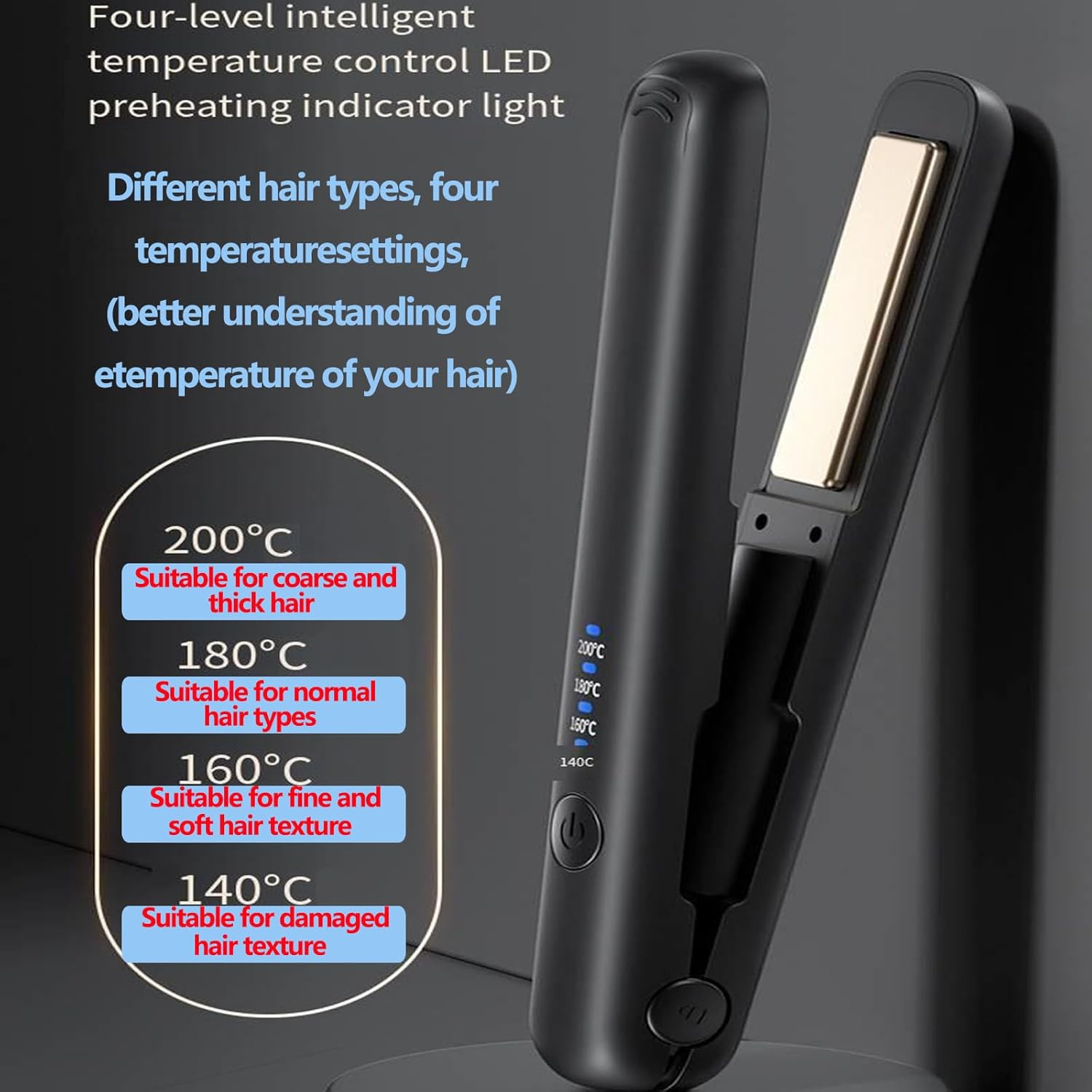 Thumbnail 1 de Cordless 2-in-1 Hair Straighteners & Curler (Titanium Plates) USB Rechargeable Travel Flat Iron