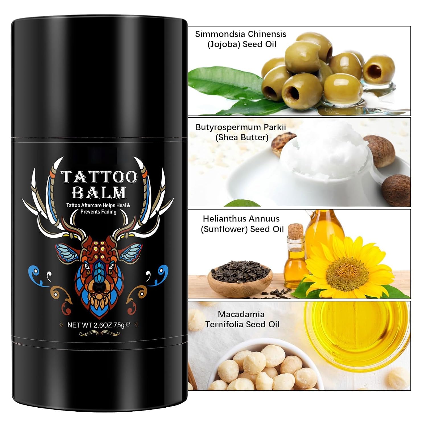 Detalle de Tattoo Aftercare Butter Balm (2.6 oz) by Old & New Tattoo — moisturizing healing balm for fresh and older tattoos